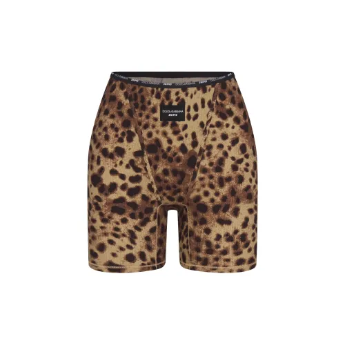 Skims DOLCE&GABBANA Коллаборация Леопард/Леопардовый принт Женские Брюки Стрелка