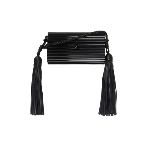 SAINT LAURENT Ткань в рубчик Телячья кожа Сумка через плечо Стандартная Женская Черная