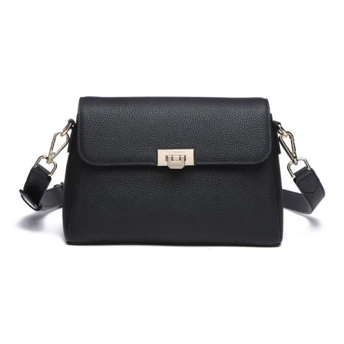 SEPTWOLVES Коровья кожа Маленькая квадратная сумка Сумка через плечо Стандартная Женская Черная