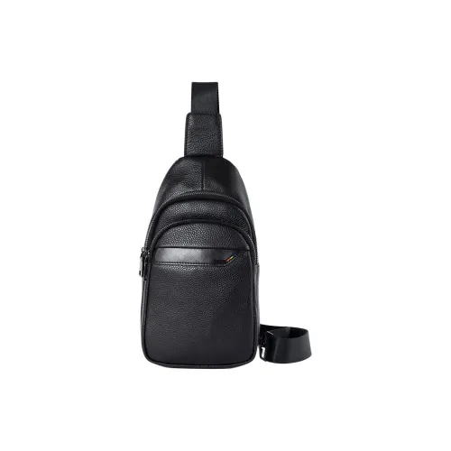 DOSRFINI Сумка через плечо из коровьей кожи среднего размера мужская черная