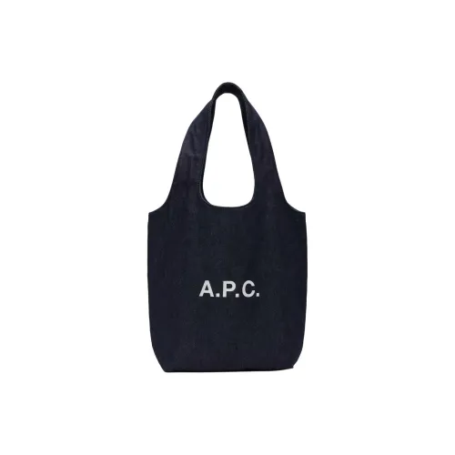 A.P.C. Ninon Хлопок Тоут Сумка Сумка для покупок Сумка Маленькая Женская Морской Синий