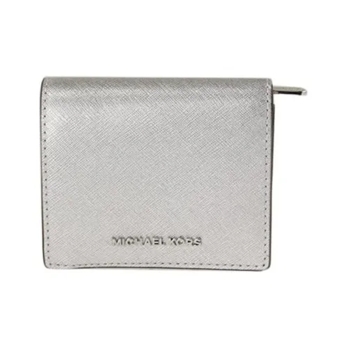 MICHAEL KORS Jet Set Travel Коровья кожа 3 в 1 Держатель для карт кошелек Стандартный Women's Silver