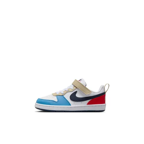 Nike Court Borough Slip Resistant Abrasion Resistant Низкий Топ Обувь для малышей Белый синий красный Infant And Toddler