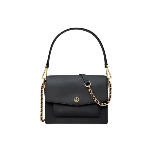 TORY BURCH Robinson Коровья кожа Аккордеонная сумка Сумка через плечо Сумка на одно плечо Женская Черный Черный Золотой