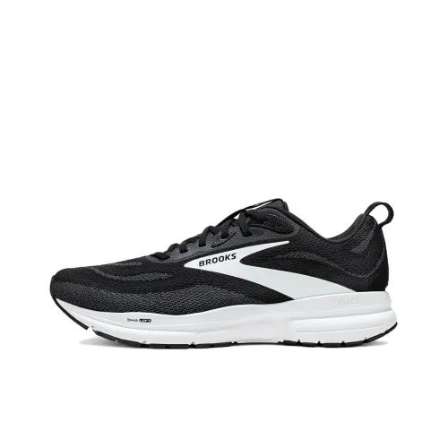 Brooks Slip-resistant Abrasion-resistant Low Top Casual Running Shoes Men's Black Gray White Брэдс Слип-резистентный Абразион-резистентный Низкий Топ Повседневные Беговые Кроссовки Мужские Черный Серый Белый