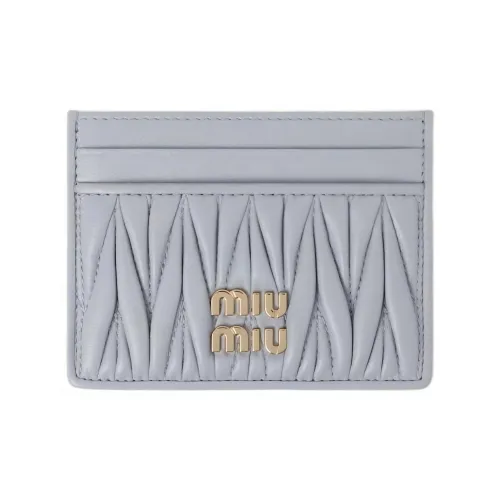 MIU MIU Напп Кожа Картхолдер Стандартный Женский Жемчужно-Серый