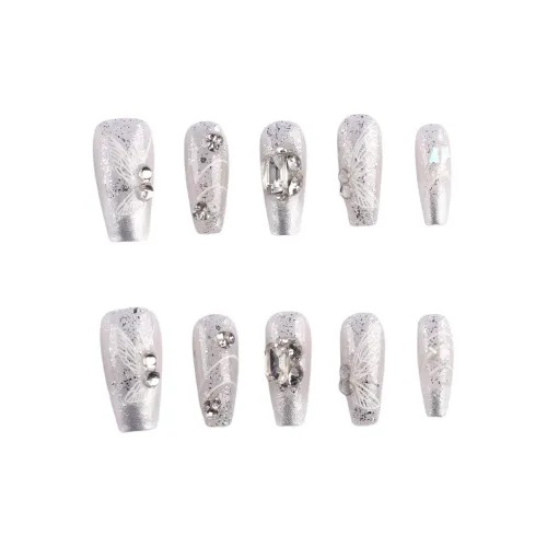 Song Biography PURE Осветляющий Pearl Drill Soft Brightening Handcrafted False Nail 25 мм Средний LADDER