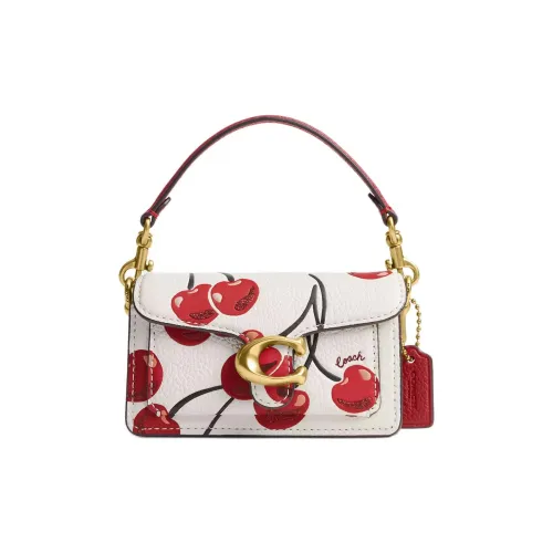 COACH Tabby Кожа Сумка Мини Женская Белая и Красная