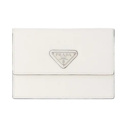 PRADA Saffiano кожа кошелек мужской белый