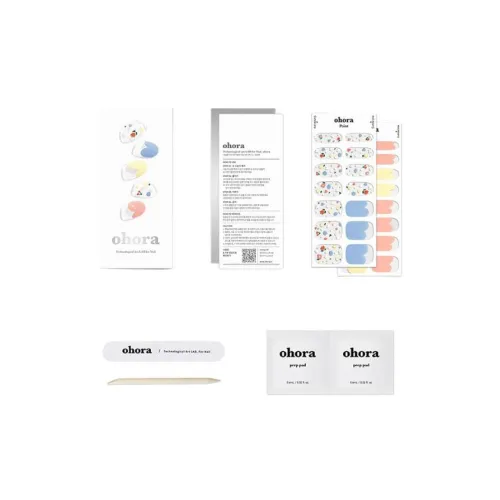 OHORA Nail Стикер Инструкция + 30 Стикеров + Nail File + Деревянный Стик + Алкогольные Пads PREP 2 Штуки