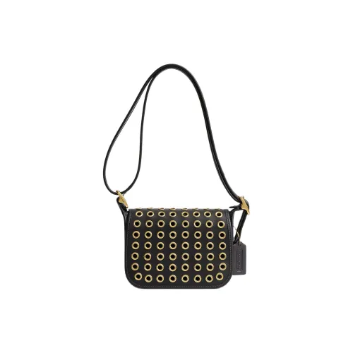 COACH Patricia Кожа Сумка через плечо Сумка на плечо Маленькая Женская Черная