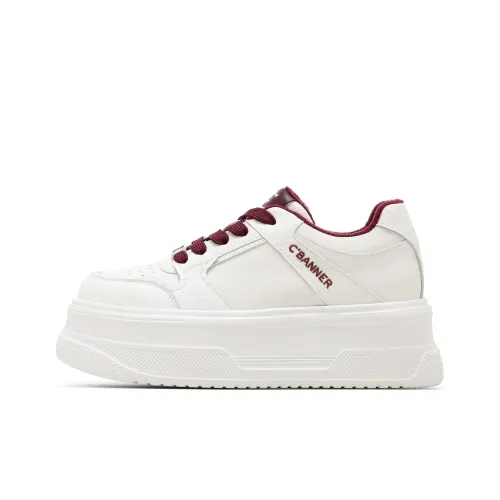 C°BANNER Устойчивые к истиранию Низкие Кроссовки для скейтбординга Женские Бежево-красные