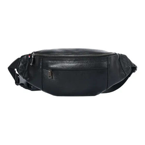 DOSRFINI Коровья кожа Бананка Стандартный Мужской Черный