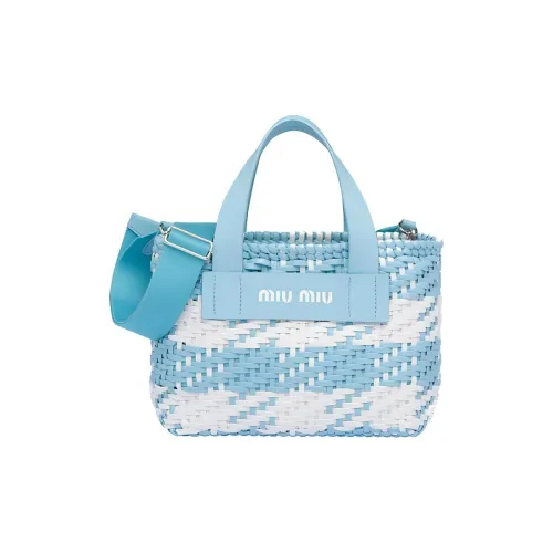 MIU MIU Коровья кожа Сумка Женская Небесно-голубой Белый