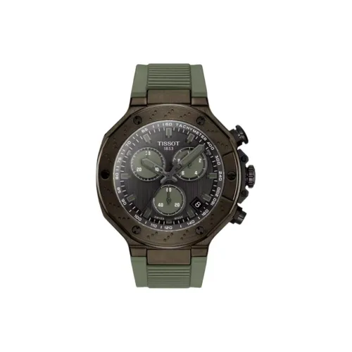 TISSOT Quartz Механизм Мужские часы Циферблат 45 мм Серый Нержавеющая сталь с PVD покрытием Корпус часов Силиконовый ремешок