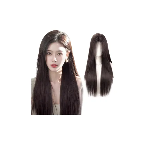 TIANKONGSHU Белый лунный свет Черный длинный Straight Парики