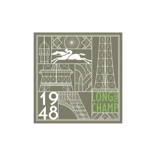 LONGCHAMP Шелковые шарфы Женские Зеленый