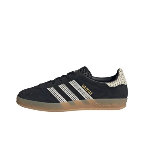 Adidas Originals GAZELLE INDOOR Устойчивые к истиранию Низкие Кроссовки для скейтбординга Женские Черные