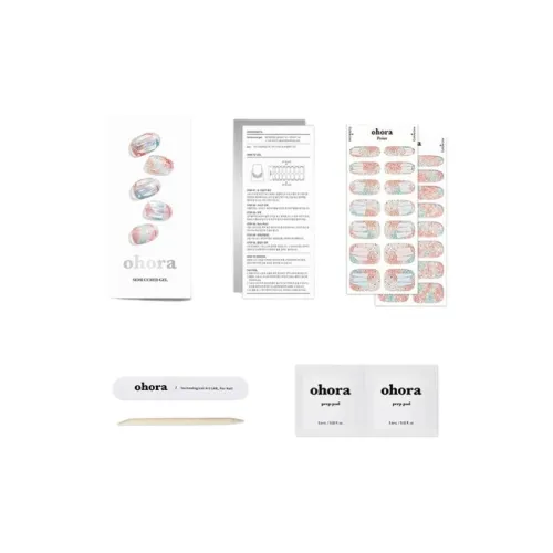 OHORA Nail Стикер Инструкция + 30 Стикеров + Nail File + Деревянный Стик + Алкогольные Пads PREP 2 Штуки