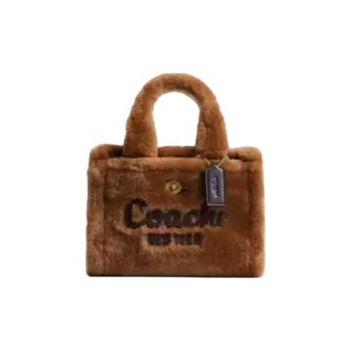 COACH Cargo Shearling Tote Bag Shopping Bag Shoulder Bag Single Shoulder Bag Small Women's Brown