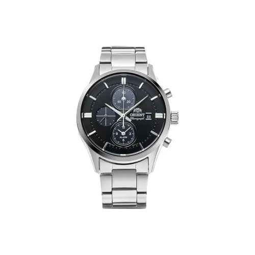 ORIENT Солнечный кварцевый механизм нержавеющая сталь ремешок часы 35,6 мм мужские черный циферблат