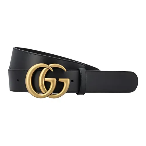 GUCCI Кожаные ремни Унисекс Черный Ширина 4CM