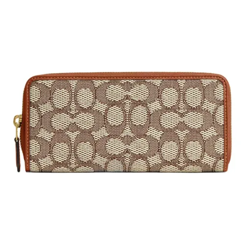 COACH Жаккард Кошелек Маленький Женский Какао Амбер