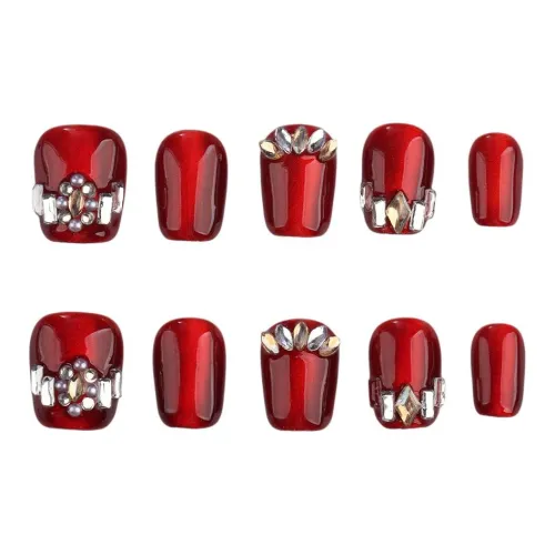 Song Biography Новогодний Ногтей Мода Сверкающий Страз Элегантность Короткий Ногтей 15 мм Короткий ЛАДДЕР