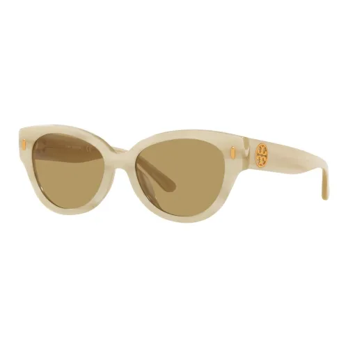 TORY BURCH Пластик OVAL SUNGLASSES Женские Коричневый