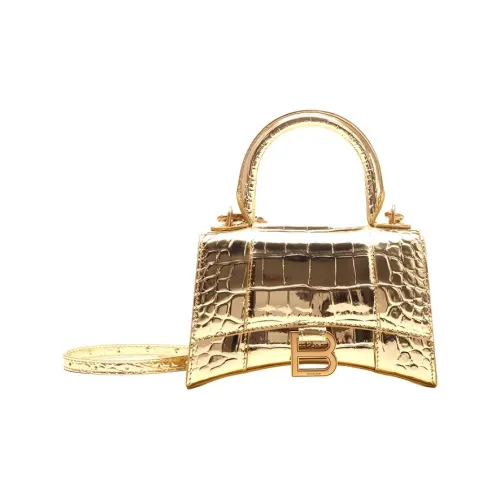 Balenciaga HOURGLASS Коровья кожа Сумка для покупок Сумка Экстра маленькая Женская Золотая