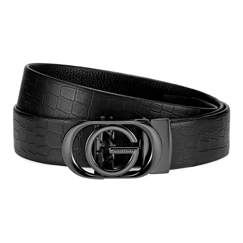 JAGUAR Ремни из натуральной коровьей кожи мужской черный ширина 3,4 см