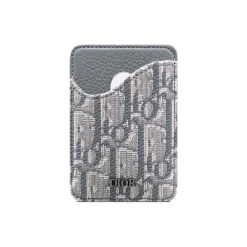 DIOR Седло OBLIQUE Ткань с принтом зернистая кожа коровы держатель для карт мужской темно-серый