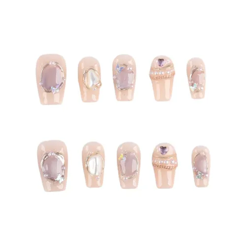 Song Biography Металл Nail Art Осветляющий Сверкающий Горный хрусталь Ледяной Прозрачный Горный хрусталь Украшенный 20 мм Короткий ЛАДДЕР