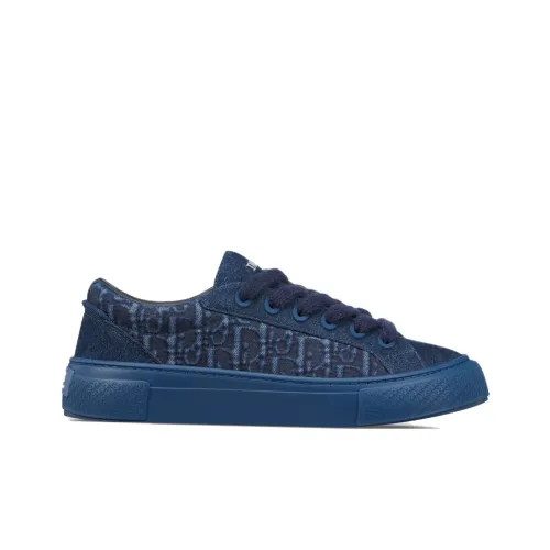 DIOR B33 Canvas Shoes Low Top Blue Men's