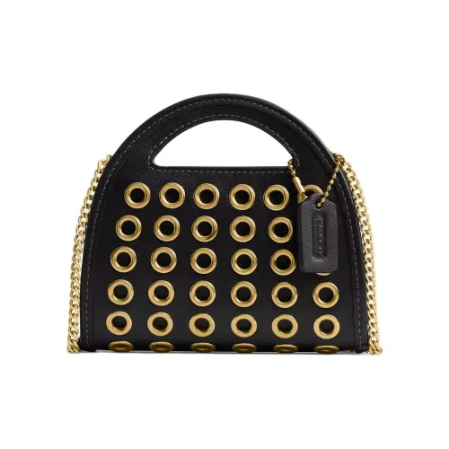 COACH Кожа Сумка Мини Женская Черная