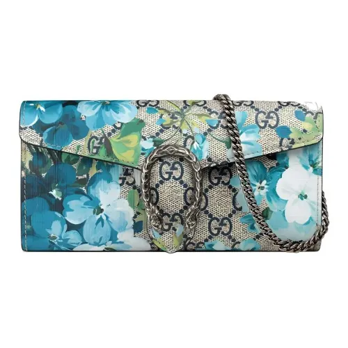 GUCCI Dionysus Холст и Кожа Одно Плечо Ручная Сумка через Плечо Женская Синий Многоцветный