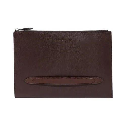 FERRAGAMO Коровья кожа Доска для ноутбука Клатч Мужской Коричневый