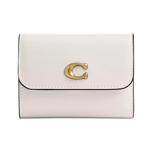 COACH Утонченный Телячья кожа Кошелек Мини Women's White