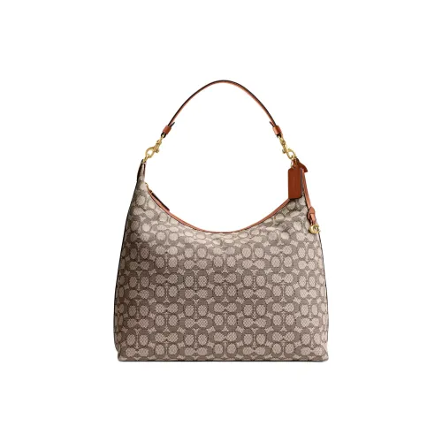 COACH Juliet Ткань Жаккард Сумка через плечо Большая Женская Какао Амбер