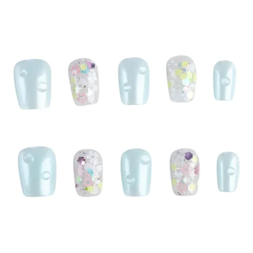 Song Biography Синий Модный Ледяной Прозрачный Ромб Nail Art 15 мм Короткий ЛАДДЕР