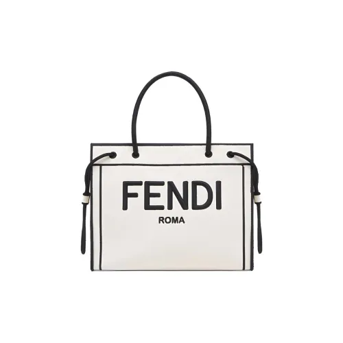 FENDI Холст Тоут Сумка Сумка для покупок Сумка Сумка через плечо Женская Белая