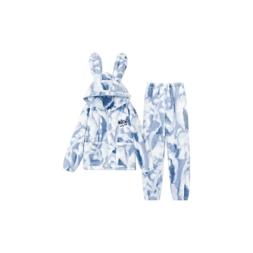 YIROUQING Пижамный комплект женский небесно-голубой