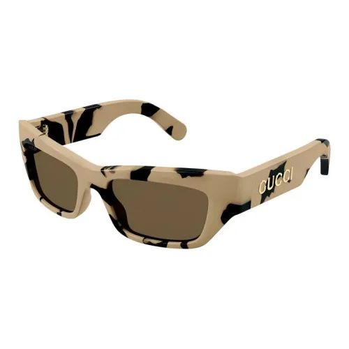 GUCCI Ацетат Квадратные Солнцезащитные очки Мужские Коричневые