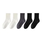 Осенние и зимние универсальные носки Crew, набор ③ (Белый + Белый + Темно-серый + Черный + Черный)
