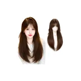 Атмосфера Длинный Прямой Кисточка Позиционирование Стиль [Мокко 15*16] - Нет Требуется Сетка для Волос