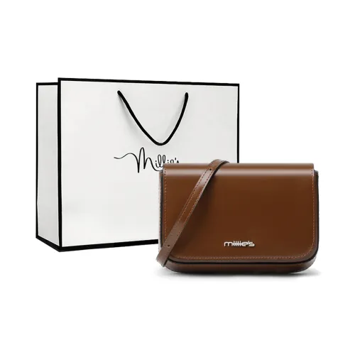 MILLIE'S Сумка из коровьей кожи с синтетической кожей сумка на плечо сумка Tofu стандартная женская кофейного черного цвета