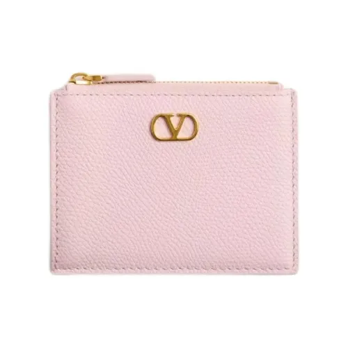 Valentino Vlogo Рельефная Телячья Кожа Держатель для Карт Женский Кристалл Розовый