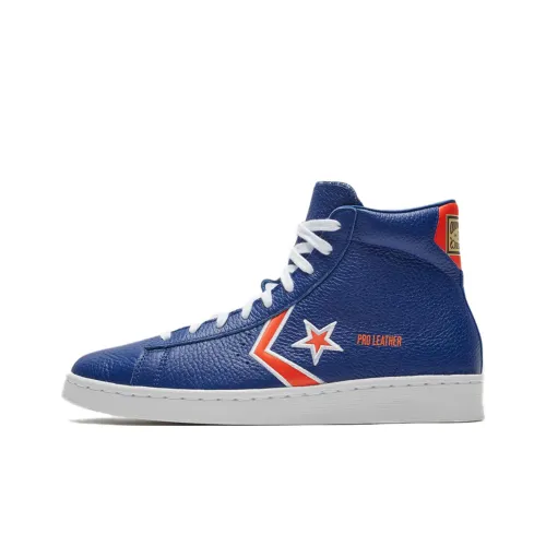 Конверс Cons Pro Leather Breaking Пуховые куртки BARRIERS 'Knicks' Высокие Топ Баскетбольные кроссовки Унисекс Синий