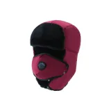 Утолщенная с флисовой подкладкой маска для лица - красная