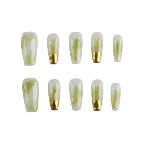 Song Biography Зеленый Смешанный Мода Французский Рefined Premium Feel False Nail Средний LADDER 25 мм